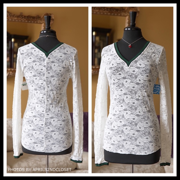 FREE PEOPLE BOHO WHITE LACE V-NECK CAMI TOP A3C - Picture 3 of 8